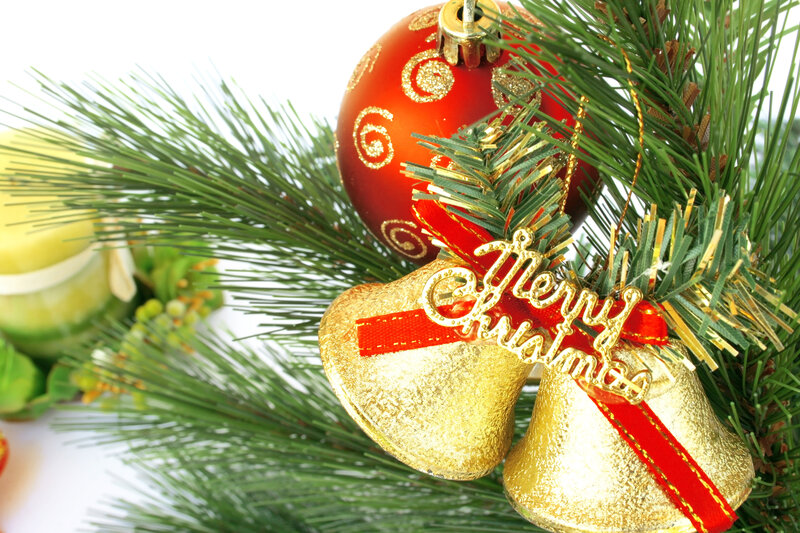 Gold Bells and Red Ornament