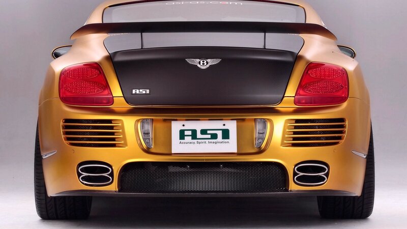 gold bentley rear view