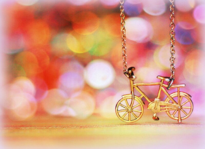 Gold Bicycle Pendant