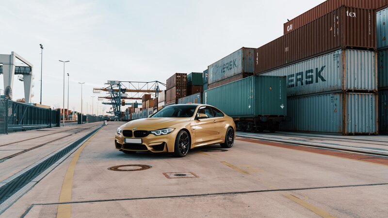 Gold BMW M4 Coupe — Industrial