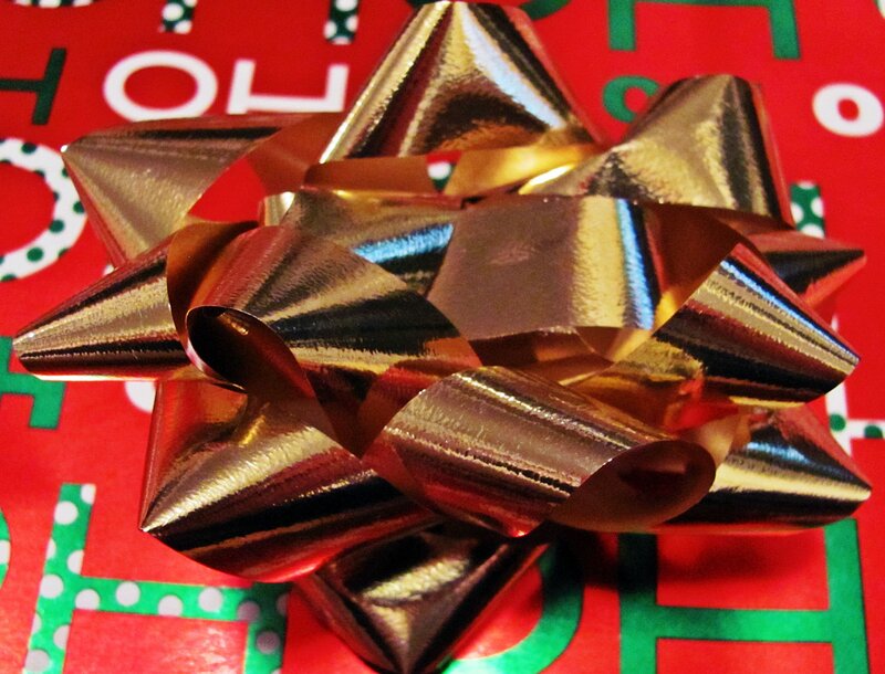 Gold Bow on Gift