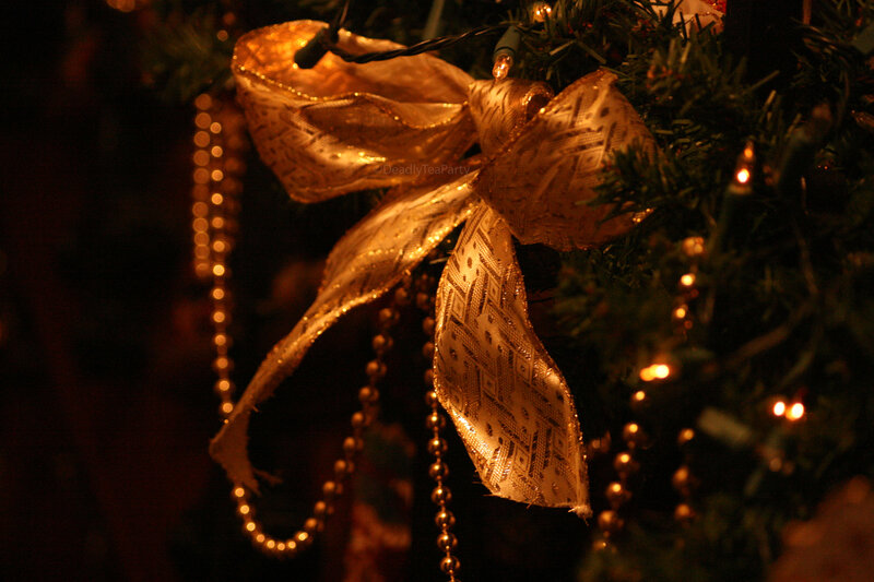 Gold Bow on Tree