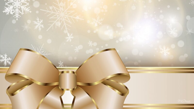 Gold Bow with Snowflakes