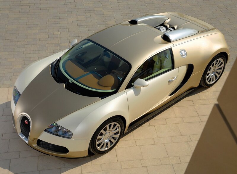 Gold Bugatti Veyron — Dramatic, Afternoon, Photograph