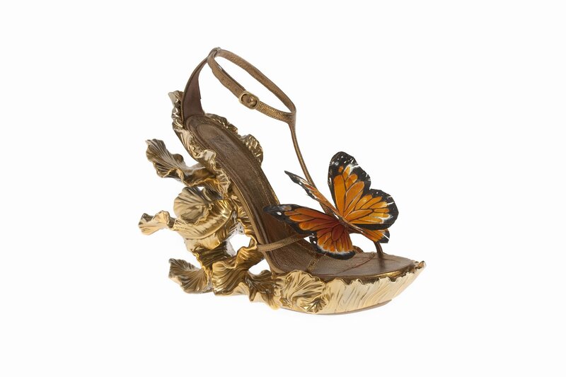 gold butterfly sandal