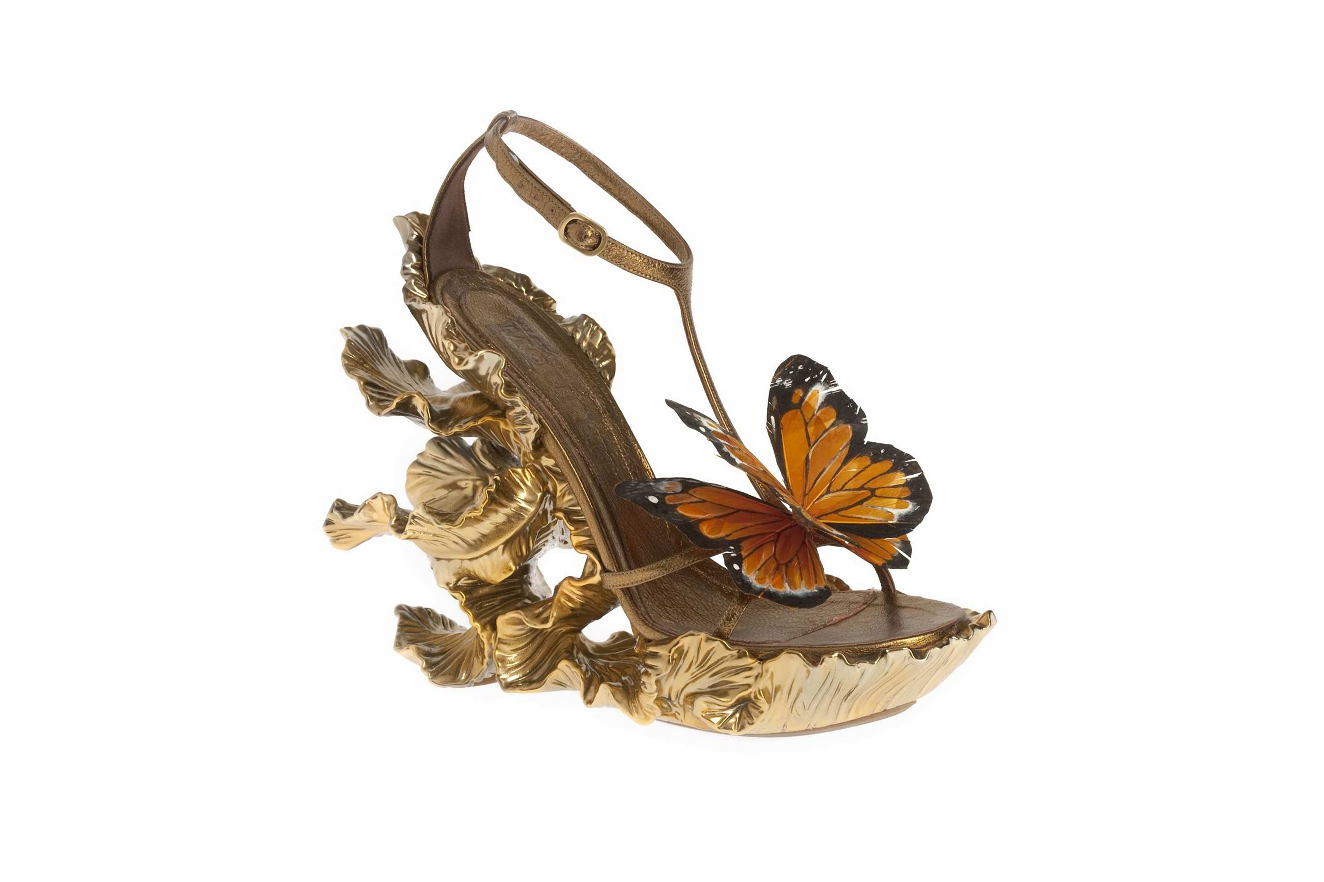 gold butterfly sandal