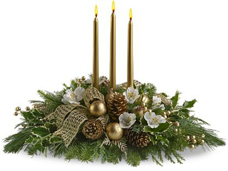 gold candle centerpiece