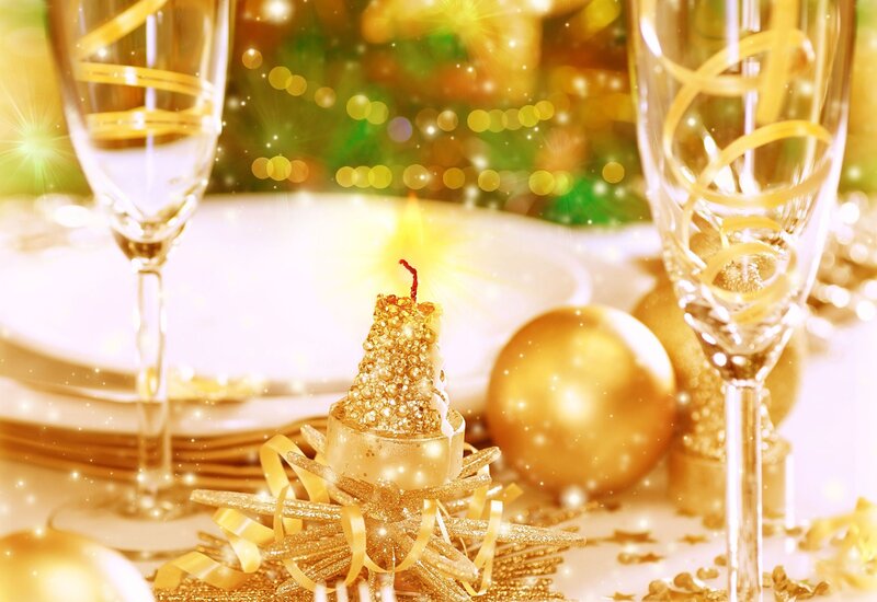 Gold Candle on Table