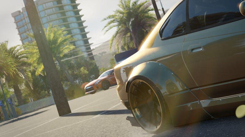 Gold Car on Street