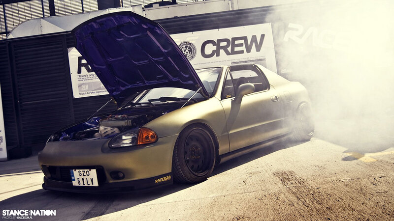 Gold Car with Open Hood