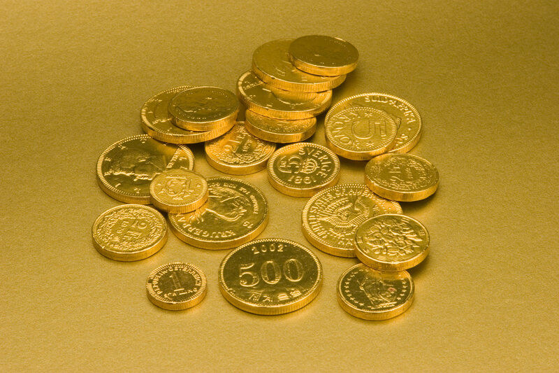 gold chocolate coins