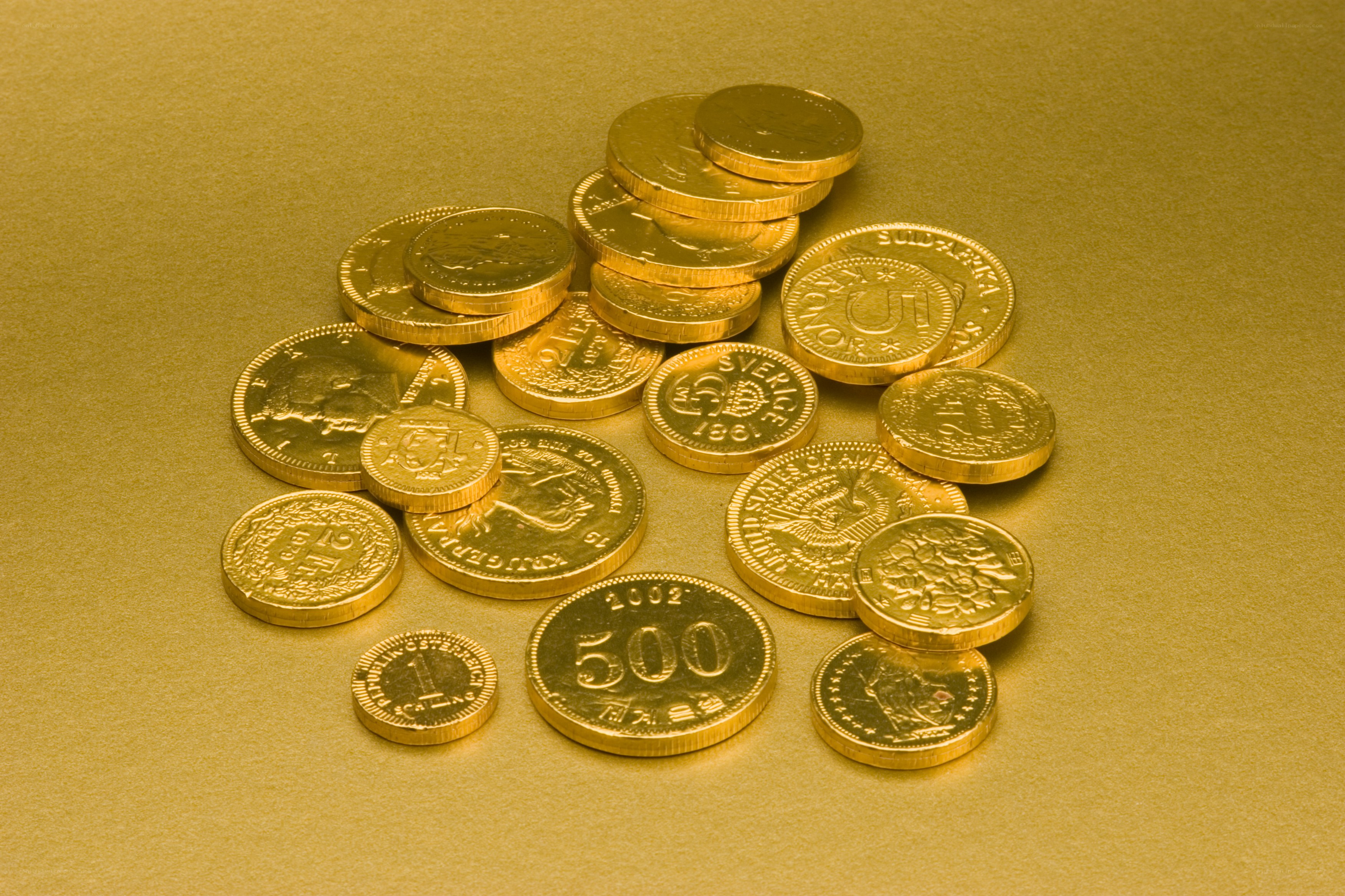 gold chocolate coins