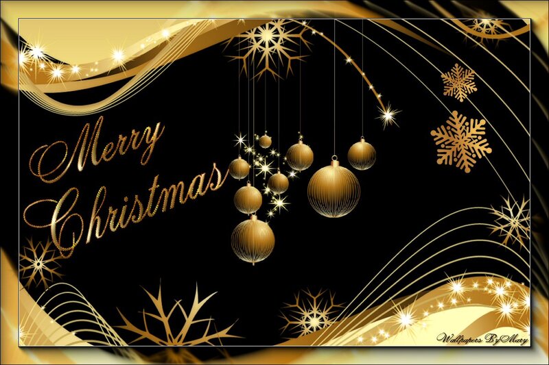 Gold Christmas Ornaments — Black