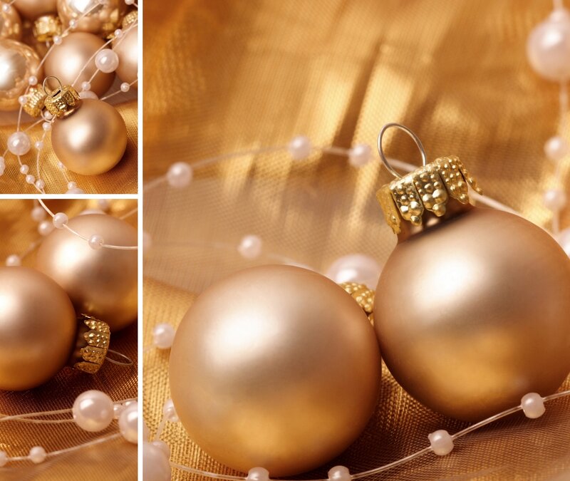 Gold Christmas Ornaments — Festive