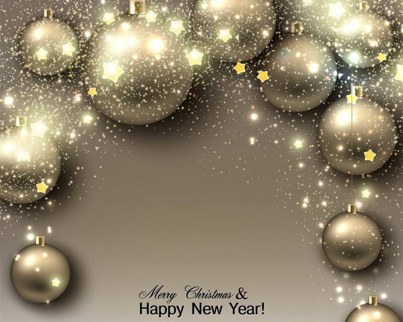Gold Christmas Ornaments — Festive, Winter, Digital Art, Stars, Sparkles