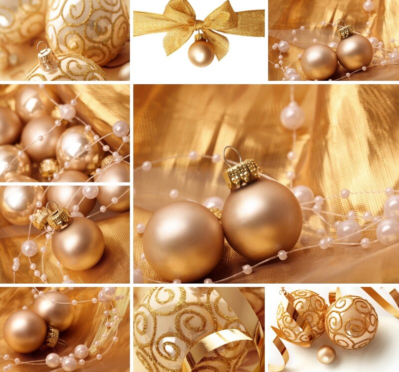 Gold Christmas Ornaments — Festive, Winter