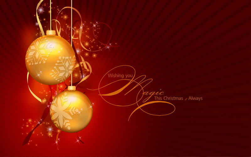 Gold Christmas Ornaments — Red