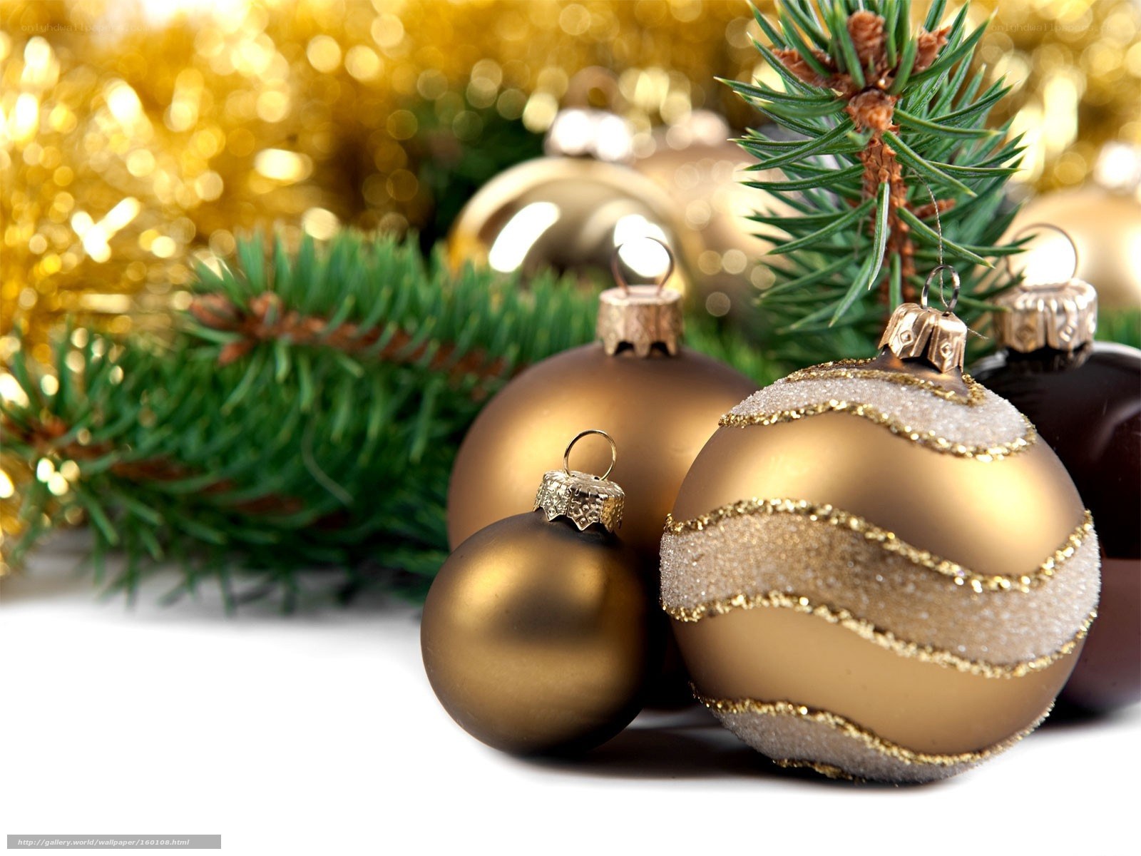Gold Christmas ornaments