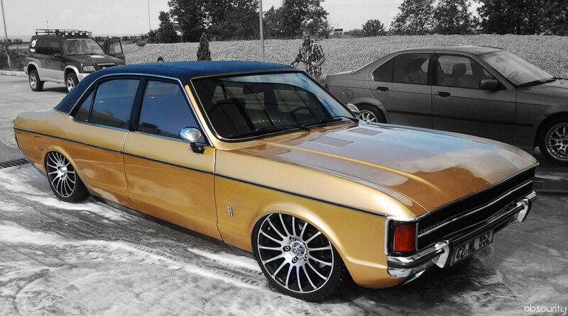 Gold Classic Car — Calm, Afternoon, Photograph, Man