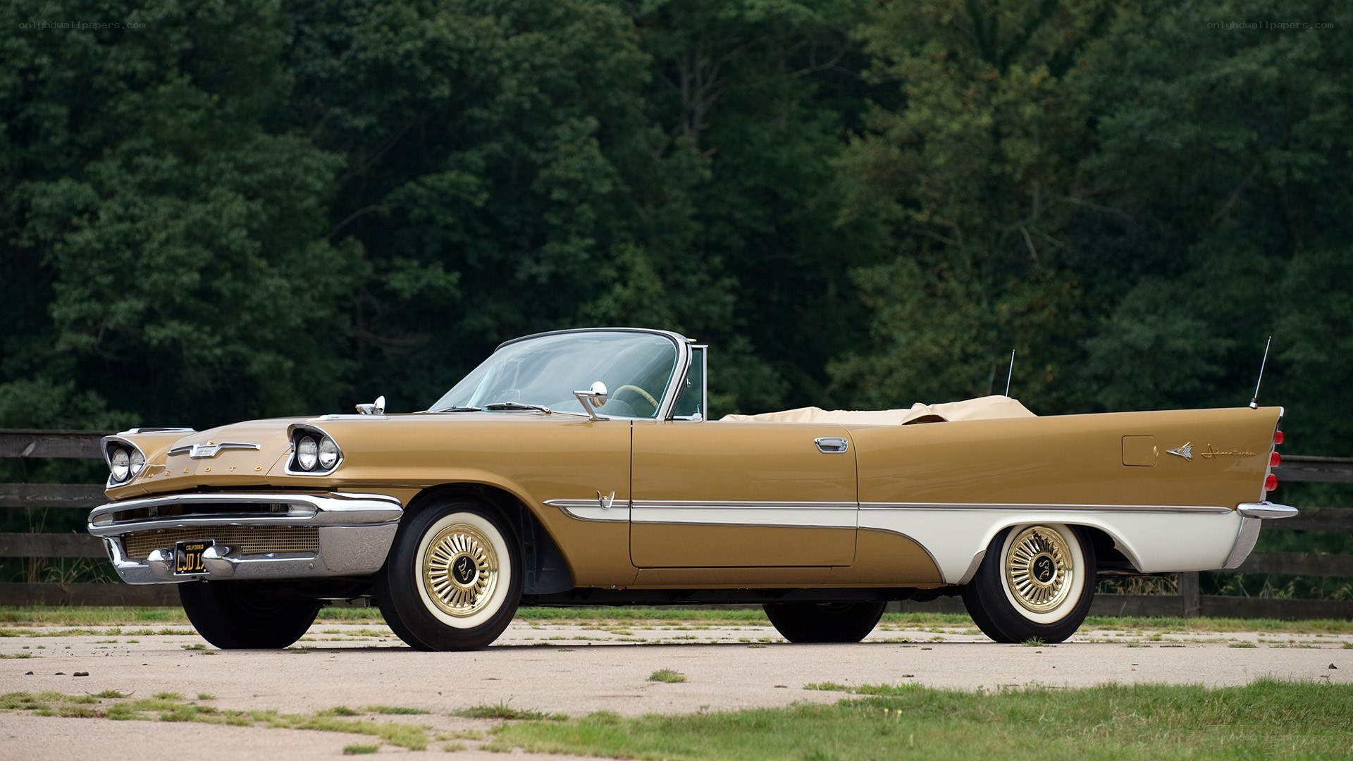 gold classic convertible car