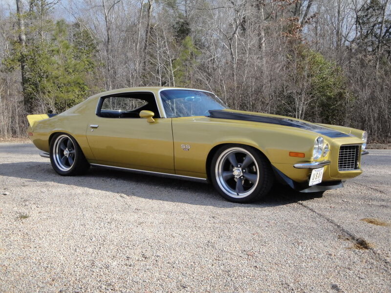gold classic muscle car