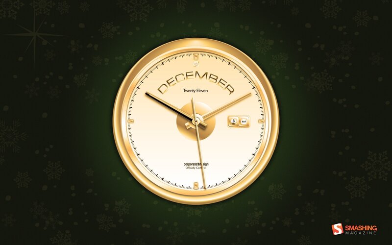 Gold Clock with Date Display