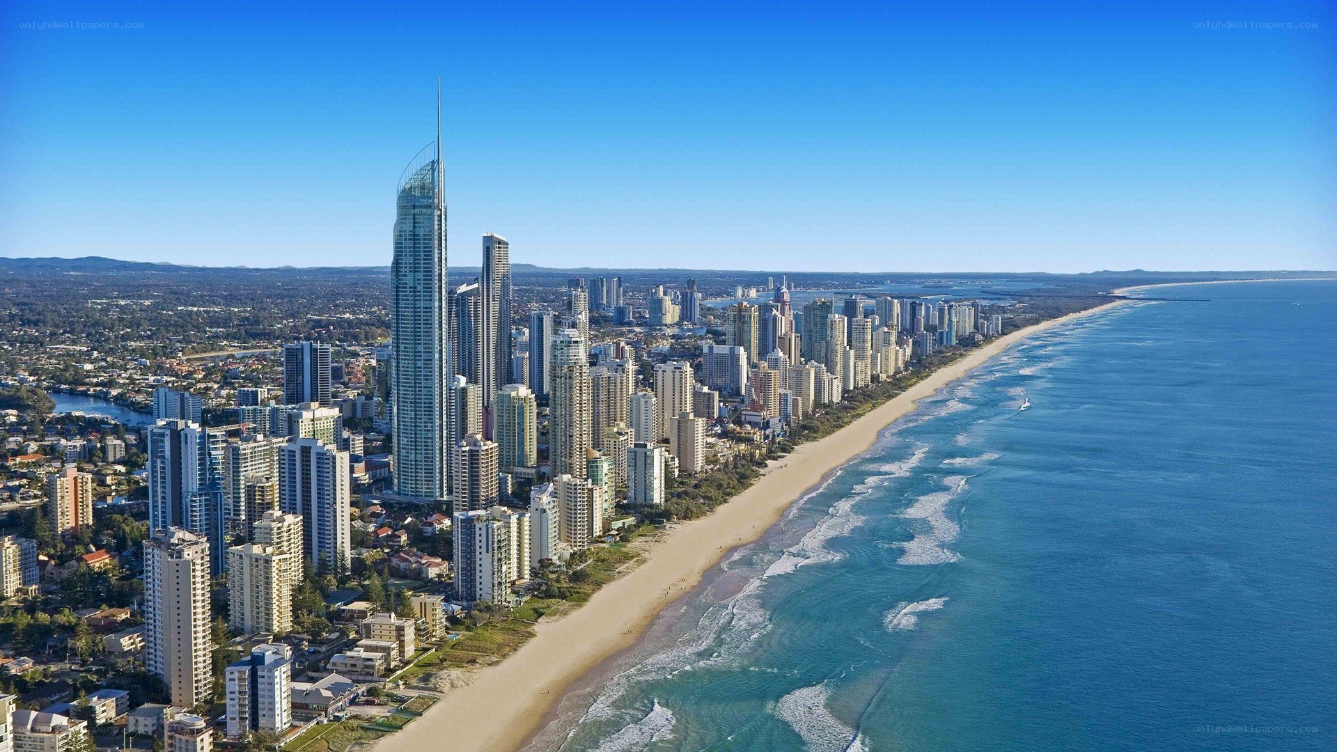 Gold Coast skyline aerial view