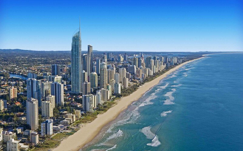 Gold Coast skyline aerial view