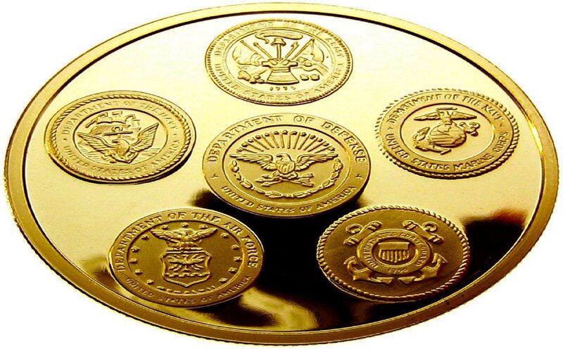 Gold Coin with Emblems