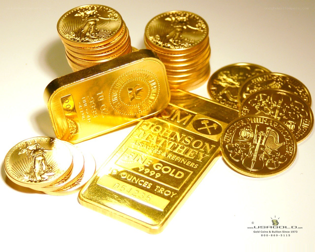 gold coins and bars