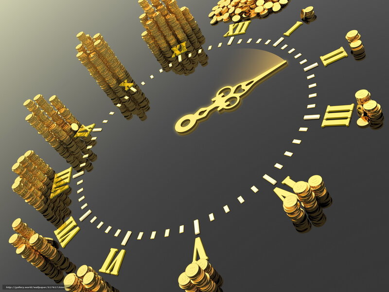 gold coins clock face