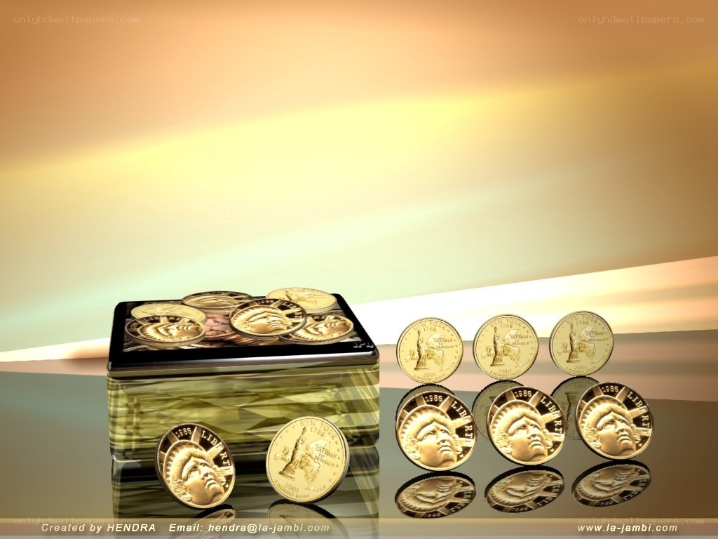 gold coins in a box