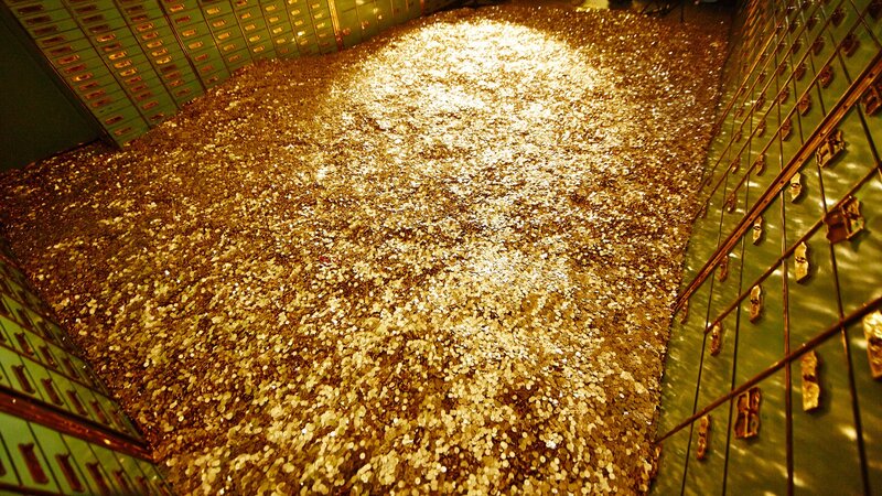 Gold Coins in Vault