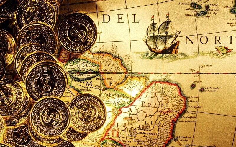 Gold Coins on Map