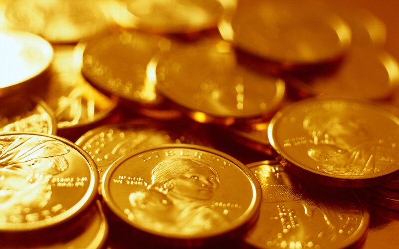 Gold-colored Coins — Gold, Warm