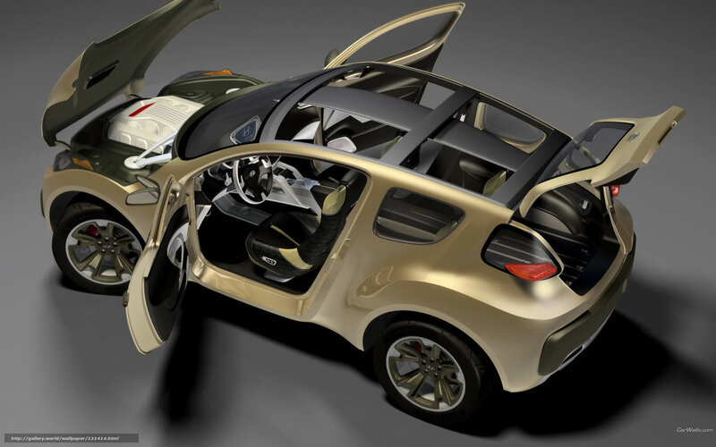Gold Concept Car — Dramatic, 3d Render, Open Doors