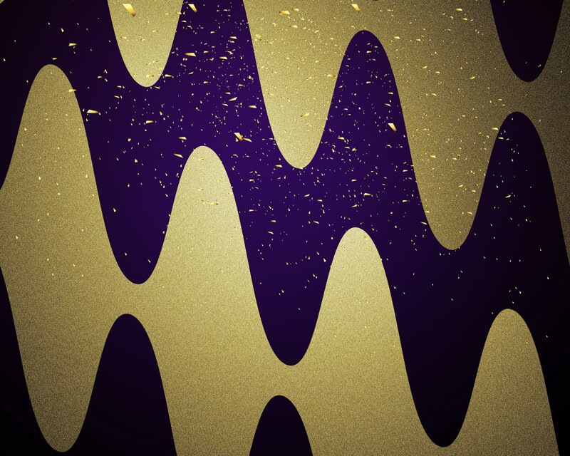 gold confetti waves