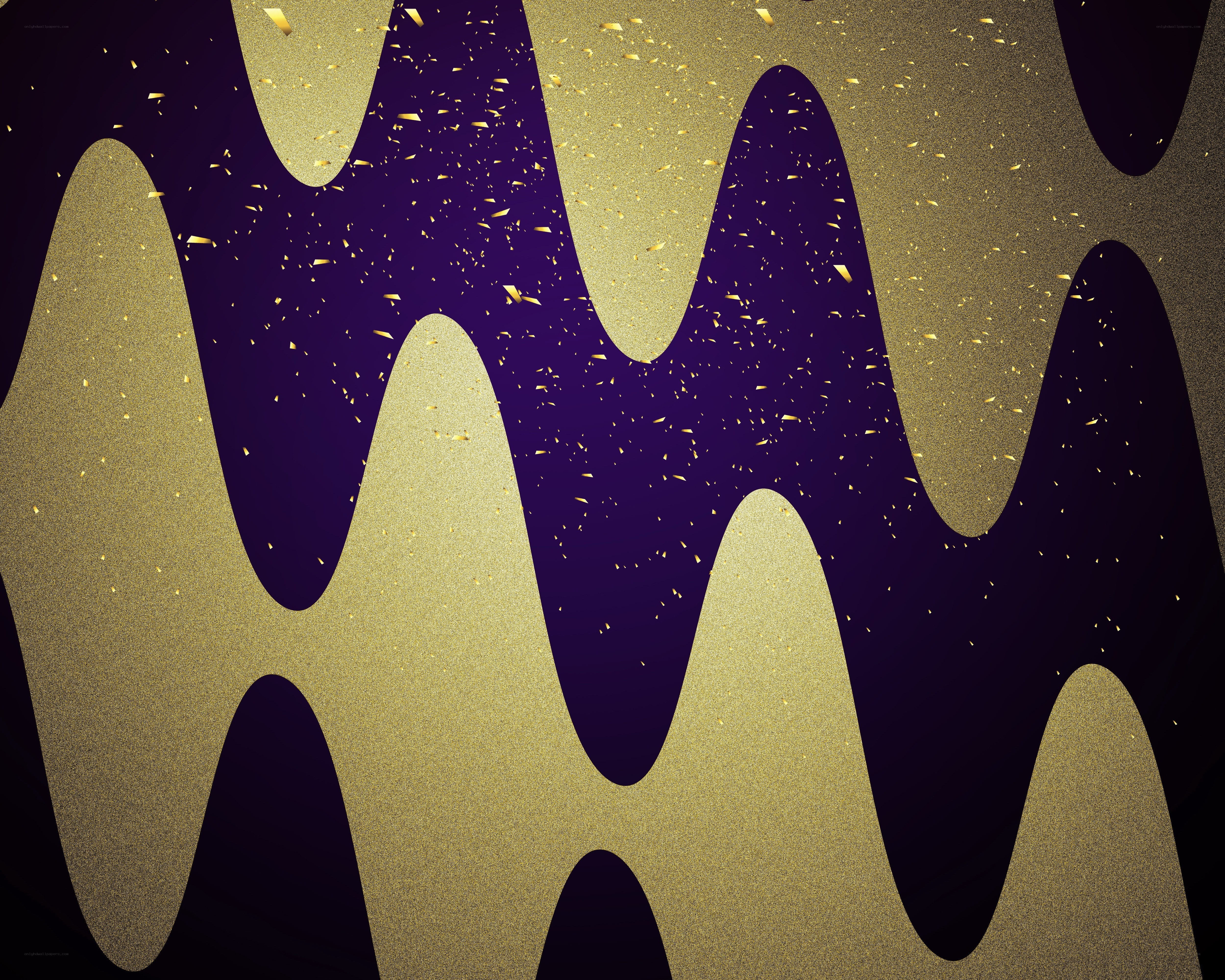 gold confetti waves