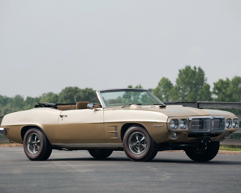 Gold Convertible Car — Calm, Afternoon, Photograph, Trees, Road
