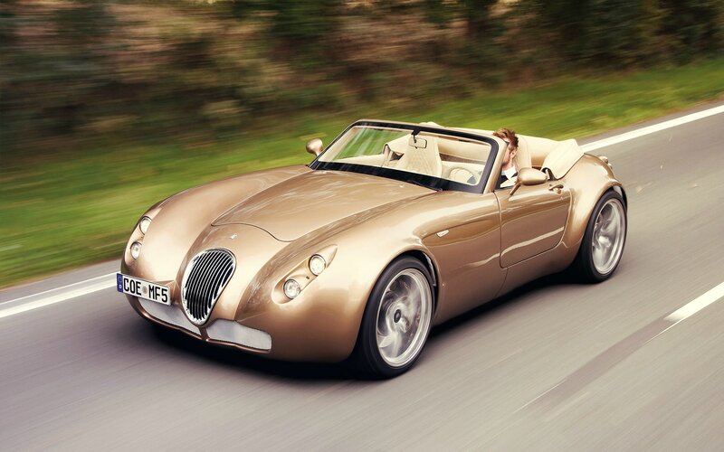 Gold Convertible Car — Dynamic, Afternoon