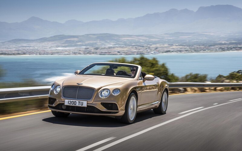 Gold Convertible Car — Serene, Afternoon, Photograph, Road