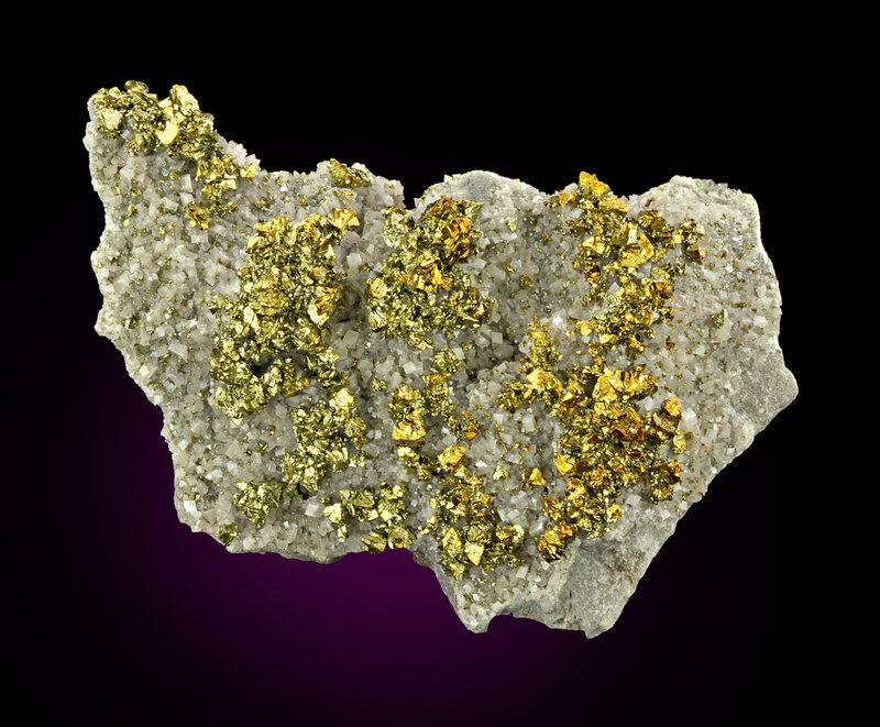 Gold Crystals on Rock