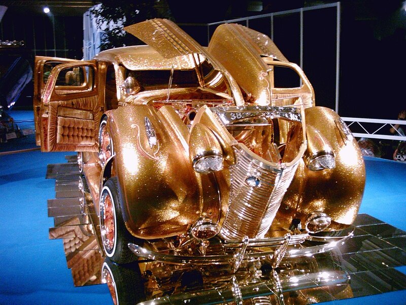 Gold Custom Car — Dramatic
