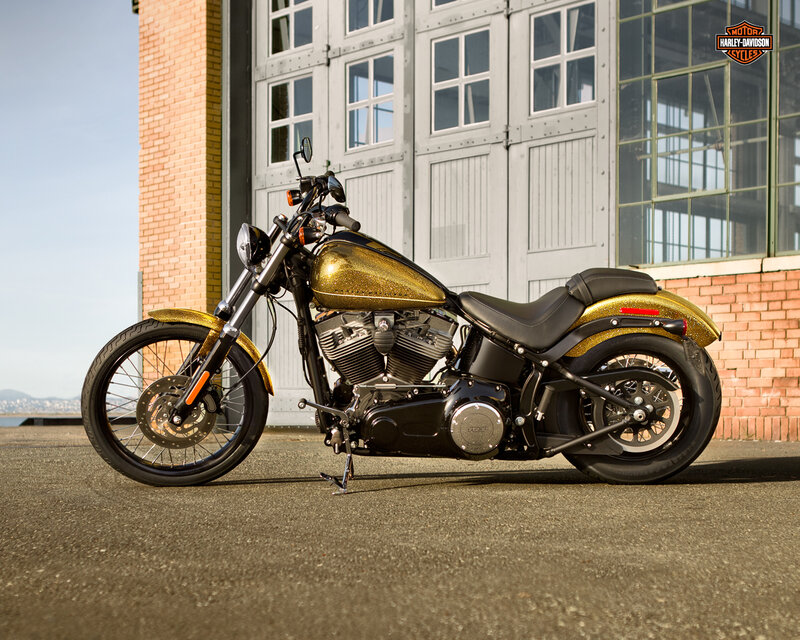 Gold Custom Motorcycle — Black