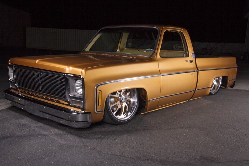 Gold Custom Pickup Truck — Dramatic