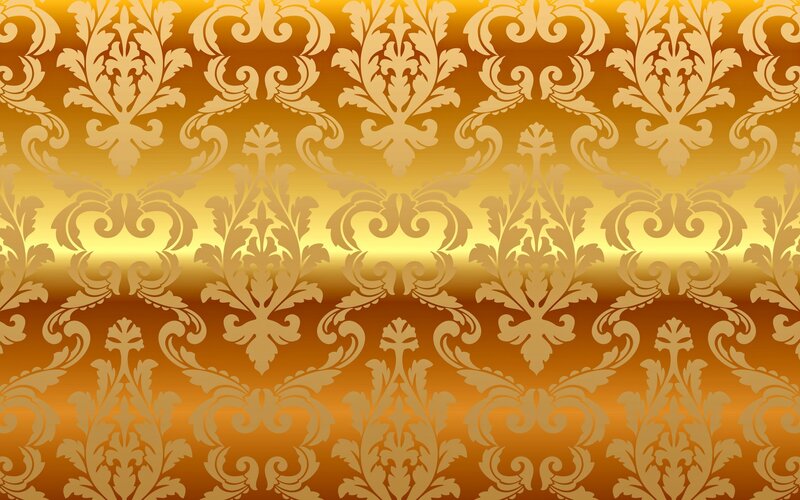 Gold Damask Pattern — Luxurious, Vector Art