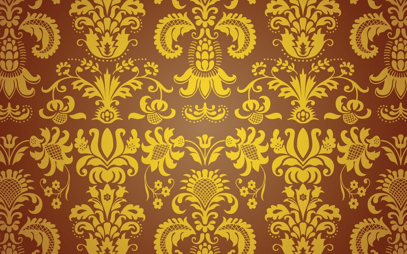 gold damask pattern wallpaper