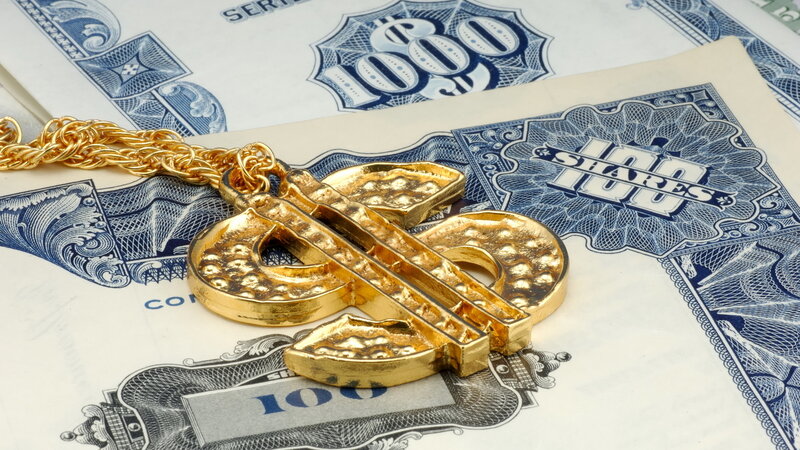 Gold Dollar Sign Pendant