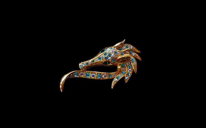 Gold Dragon Brooch
