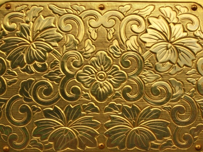 Gold Embossed Metal Plate